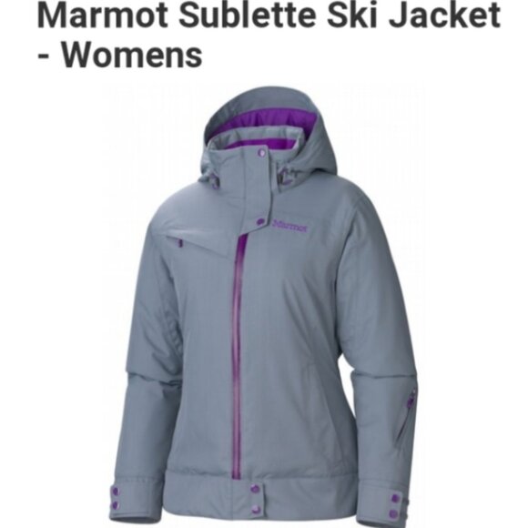 Marmot Sublette MemBrain Ski Jacket Women’s L | Gray Purple Insulated Waterproof - Picture 1 of 12